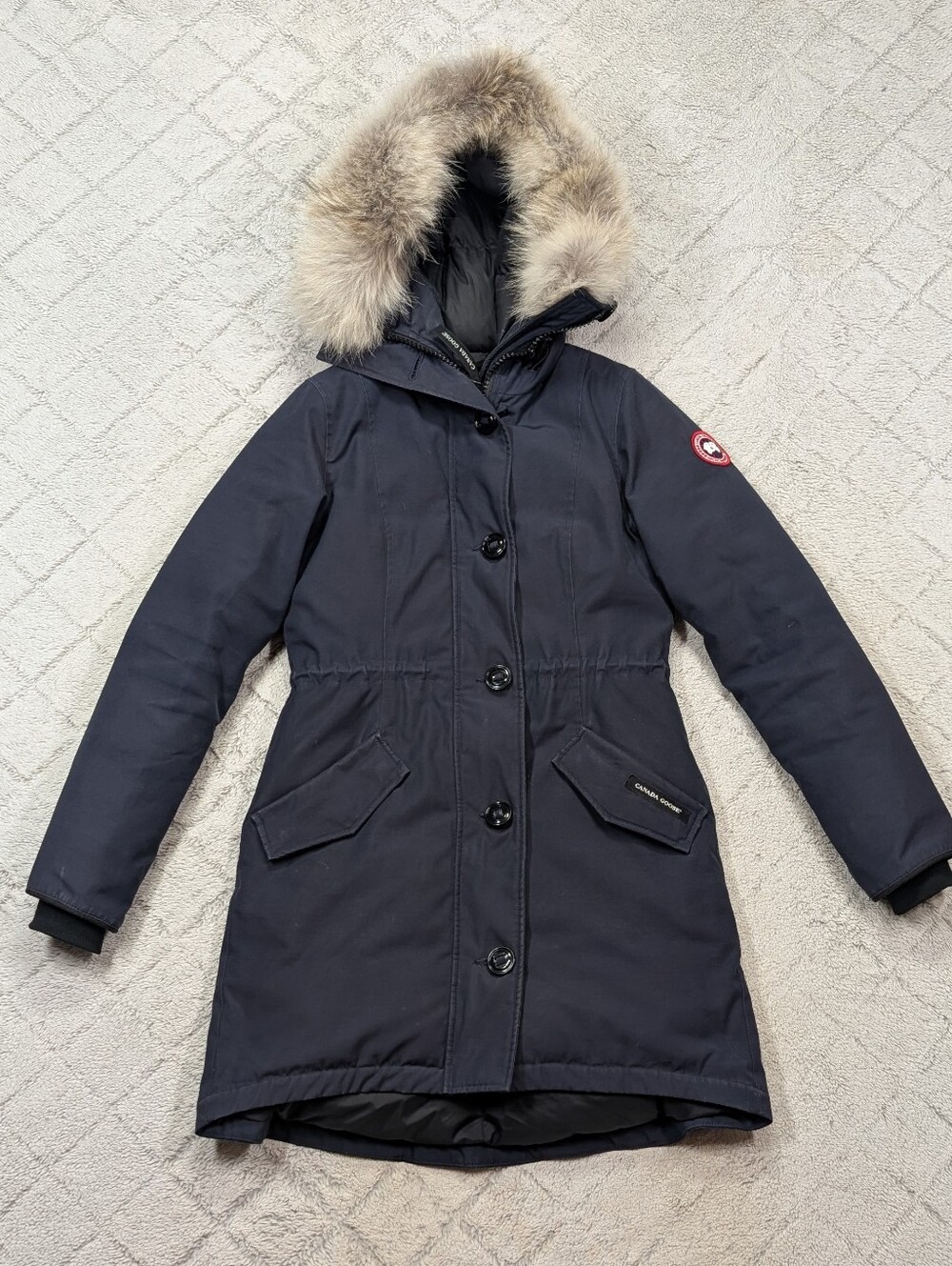 Canada Goose Jacket Womens XS Blue Navy Rossclair Parka Heritage Down Puffer
